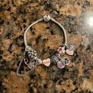 Pandora bracelet with authentic charms!